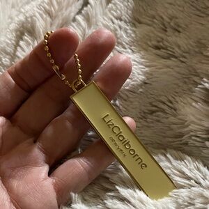 Liz Claiborne Gold Rectangular Keychain